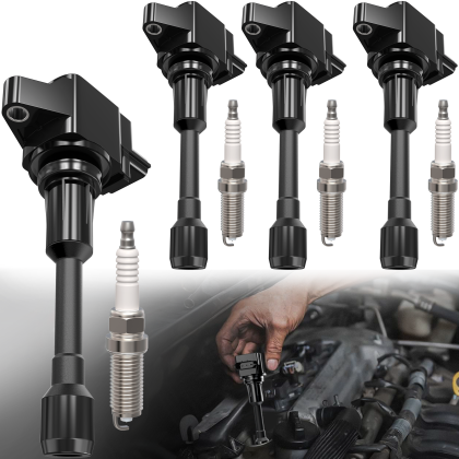 Set Of 4 UF549 Ignition Coil Pack and 9029 Spark Plug Compatible with 2007-2019 Nissan Sentra Versa Altima Cube Rogue NV200 Infiniti FX50 M56 QX60 1.6L 1.8L 2.0L 2.5L L4 C1696 5C1753